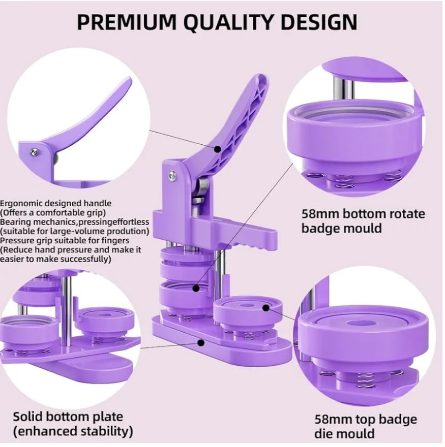 Máquina para hacer botones de 58 mm