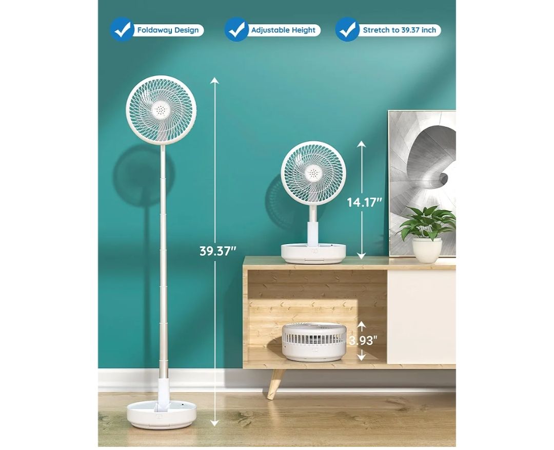 Primevolve Ventilador de pie oscilante portátil