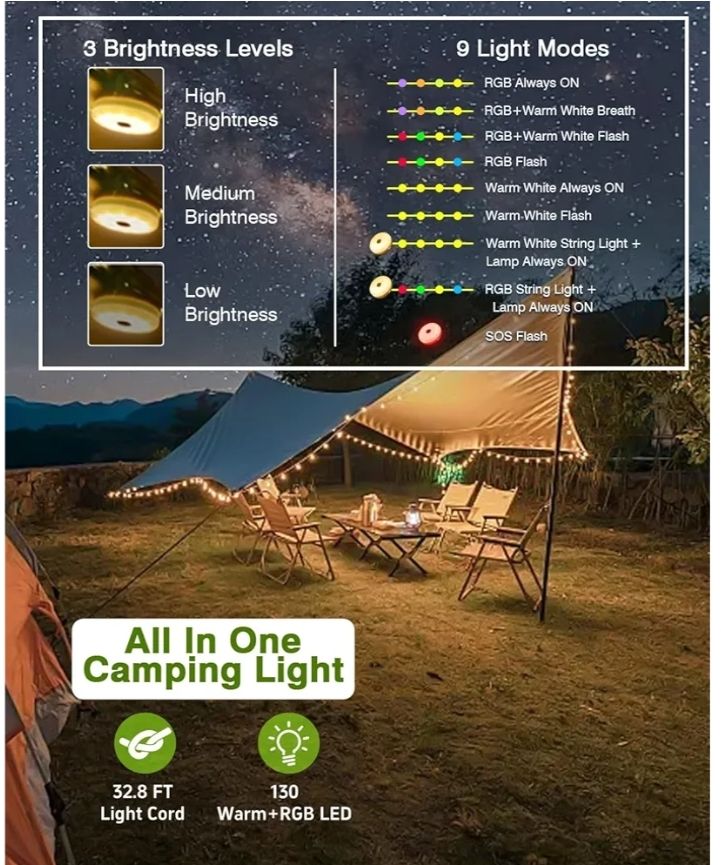 Guirnalda de luces de camping 