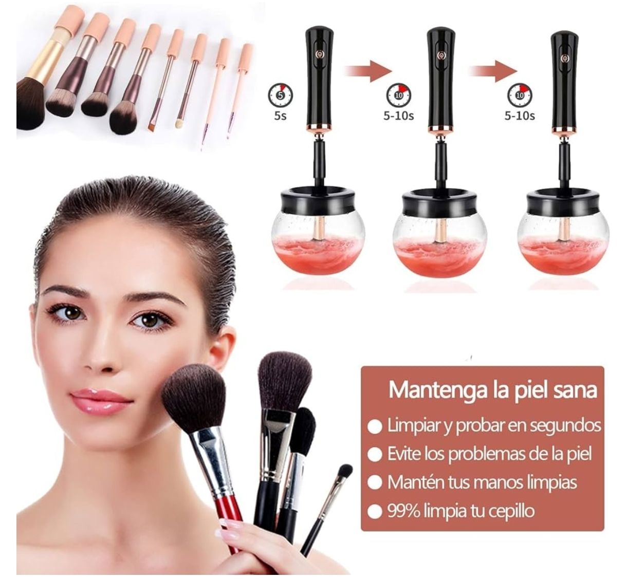 Limpiador de brochas de maquillaje