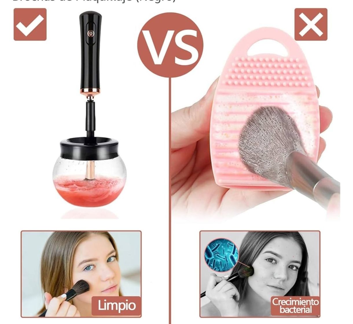 Limpiador de brochas de maquillaje