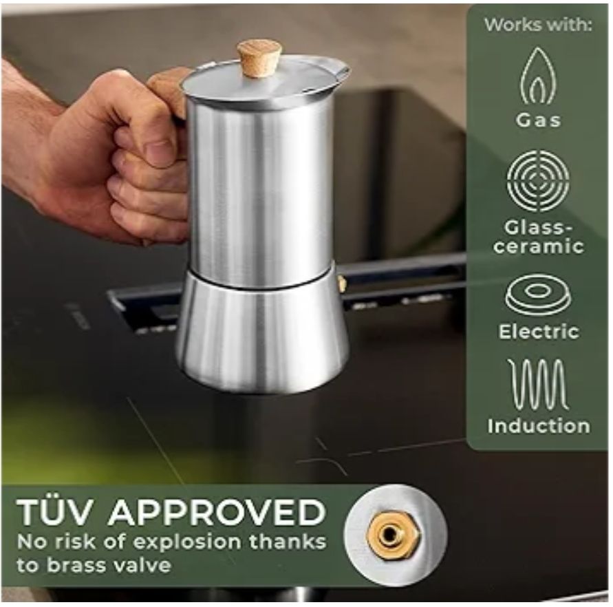 WALDWERK  Olla de moka de acero inoxidable