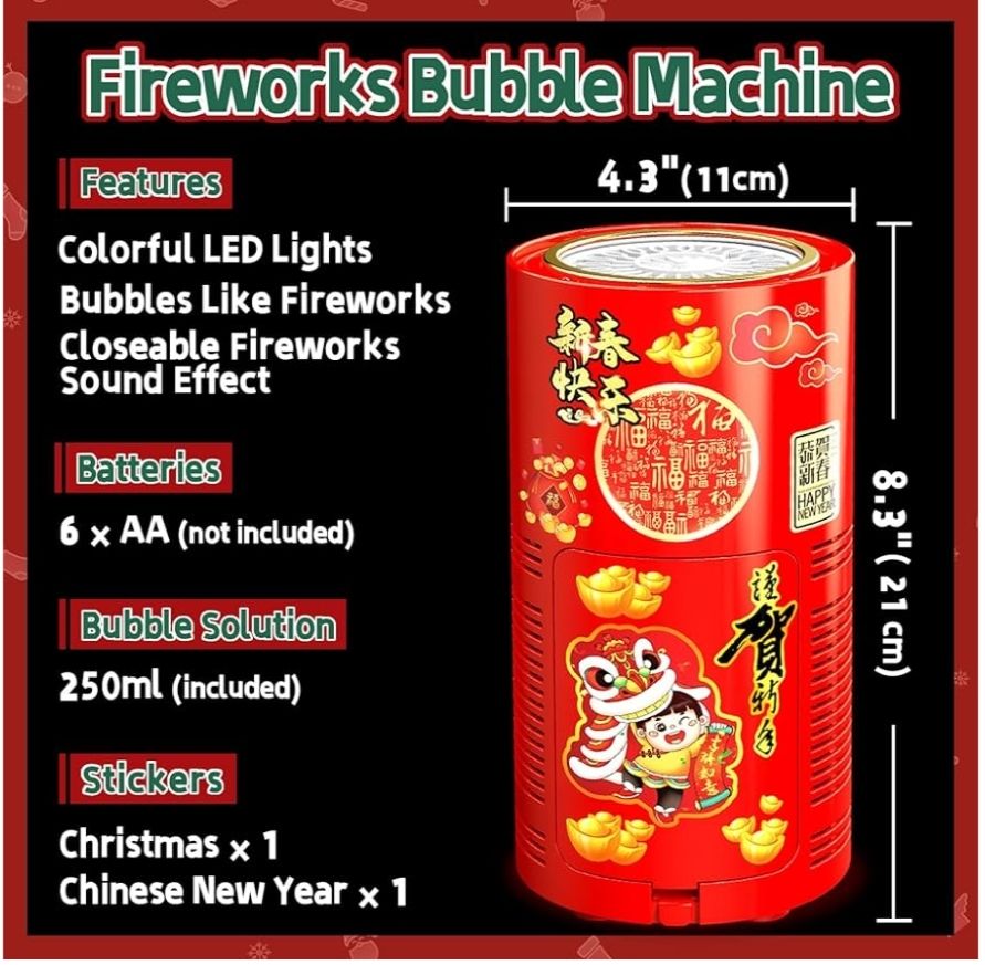 Máquina de burbujas de fuegos artificiales