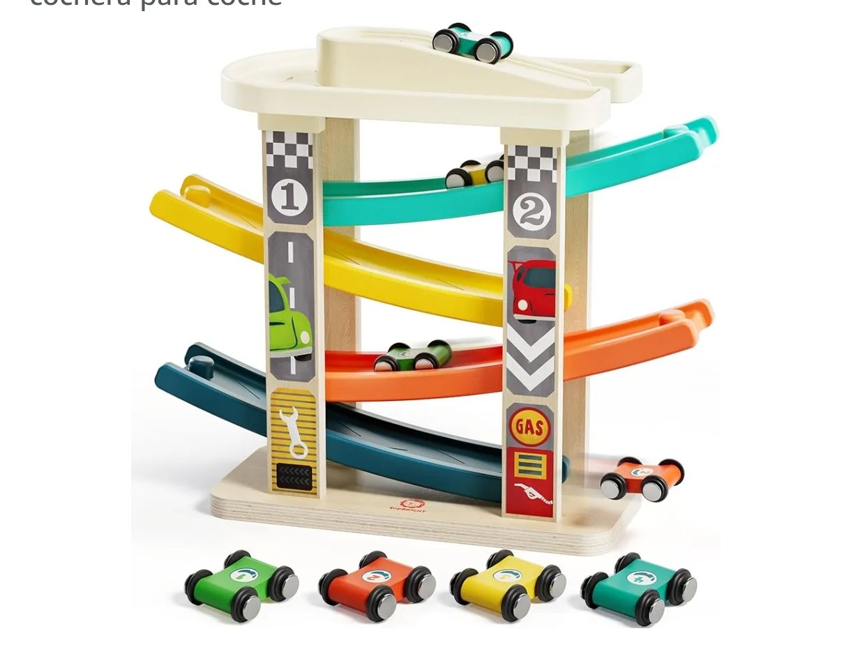 - Rampa de madera para coche para niños