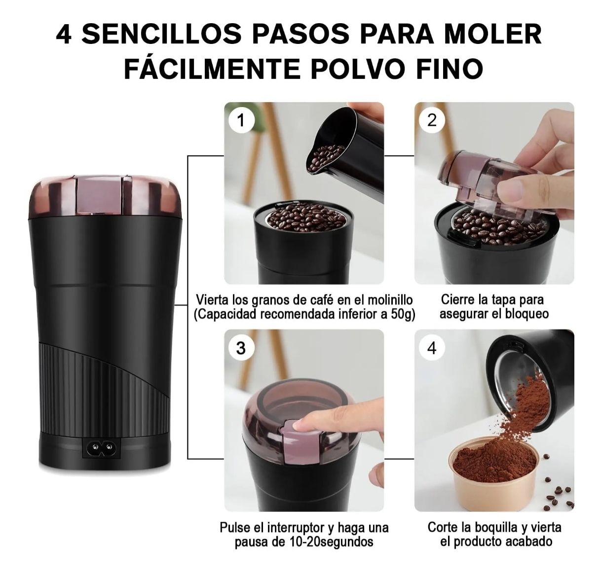Molinillo Eléctrico de Granos Café