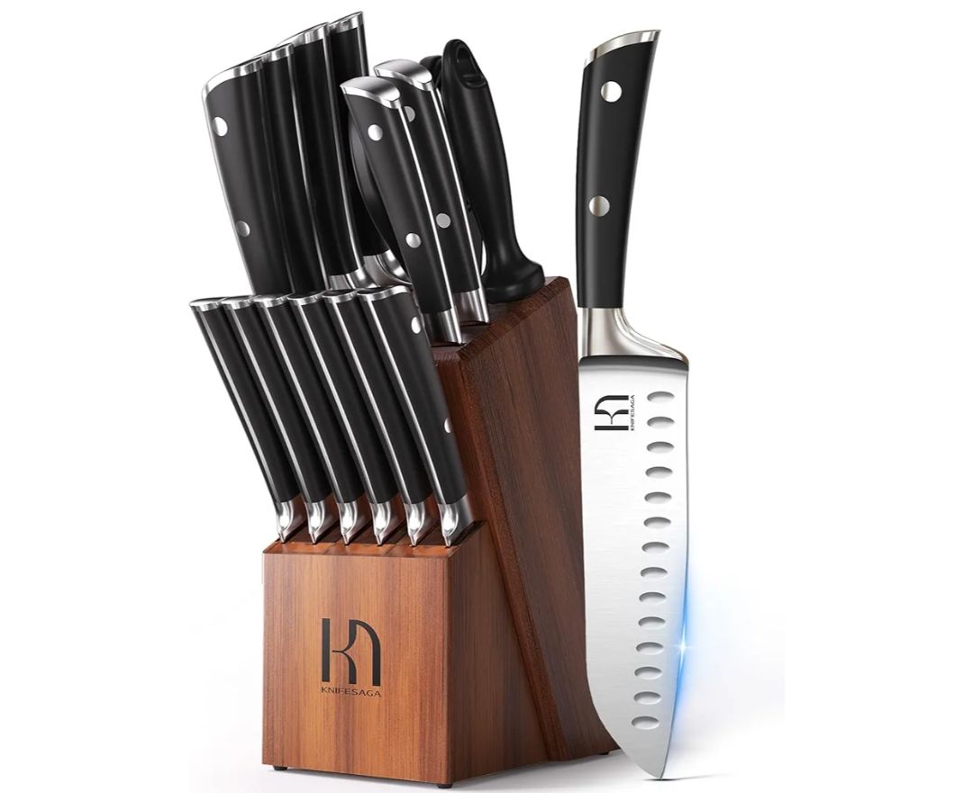 Juego de cuchillos KnifeSaga 2023 mejorado, 15 piezas