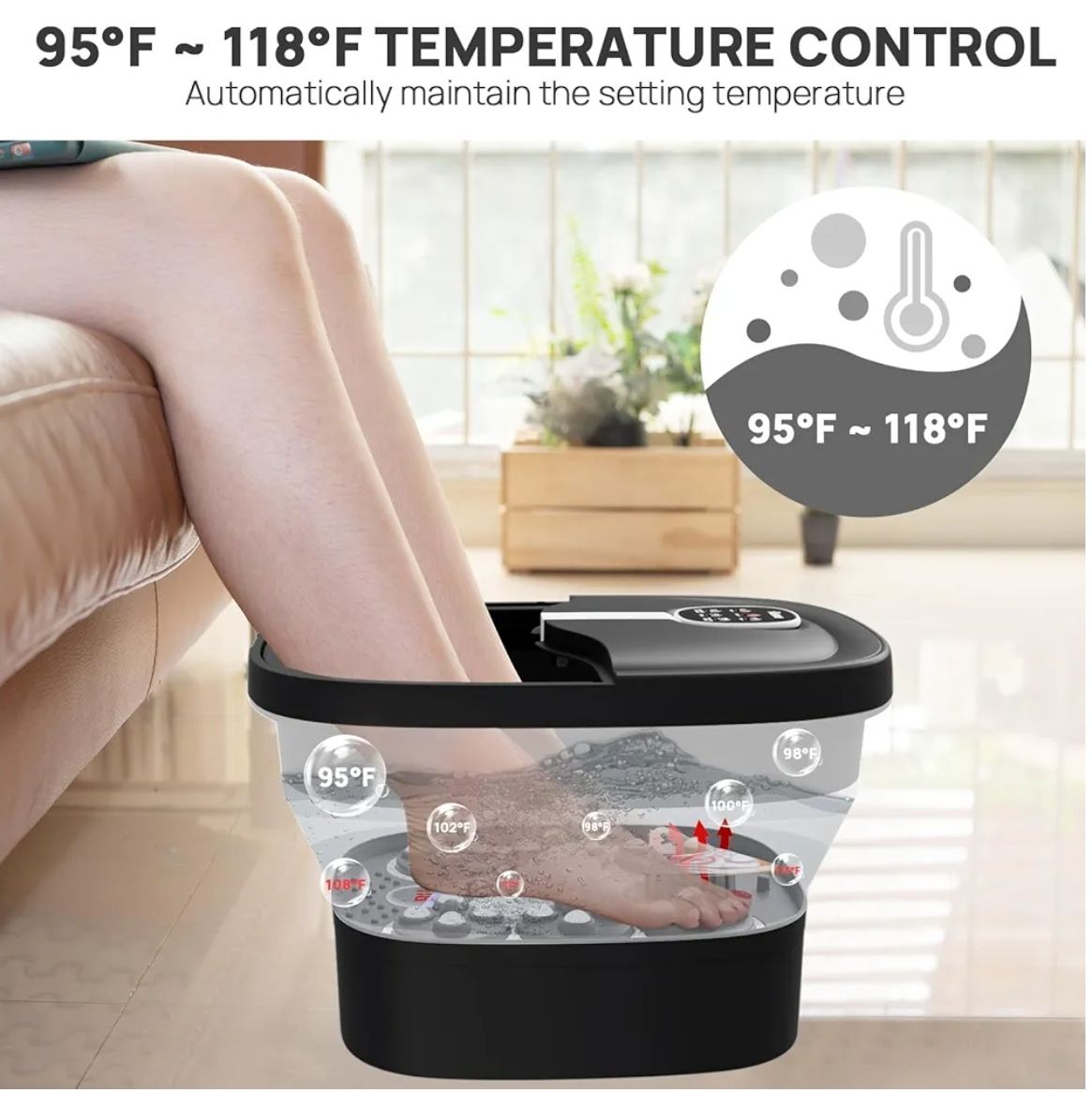HOSPAN - Masaje giratorio eléctrico plegable para pies
