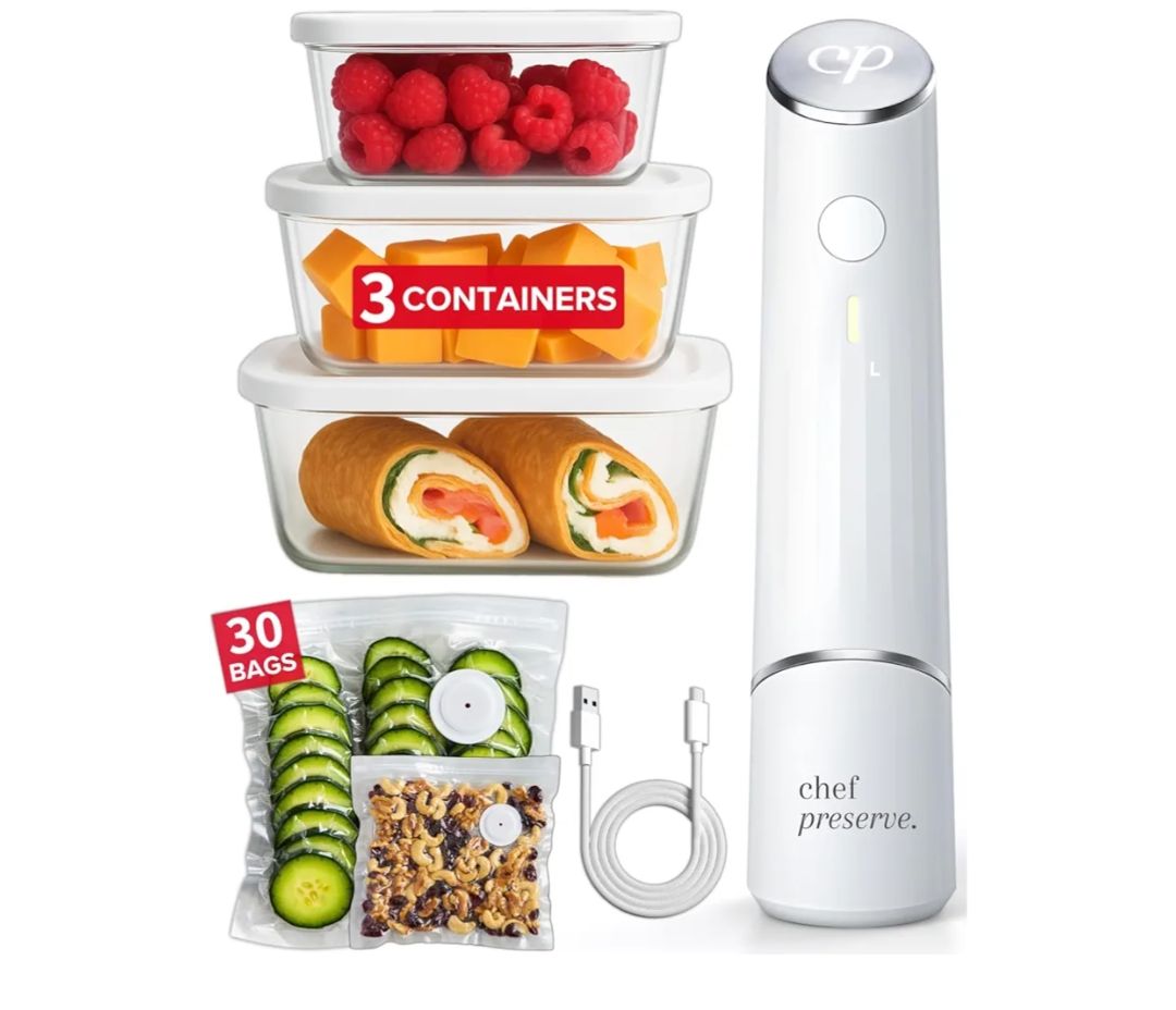 Chef Preserve - Sellador al aspiradora compacto para alimentos