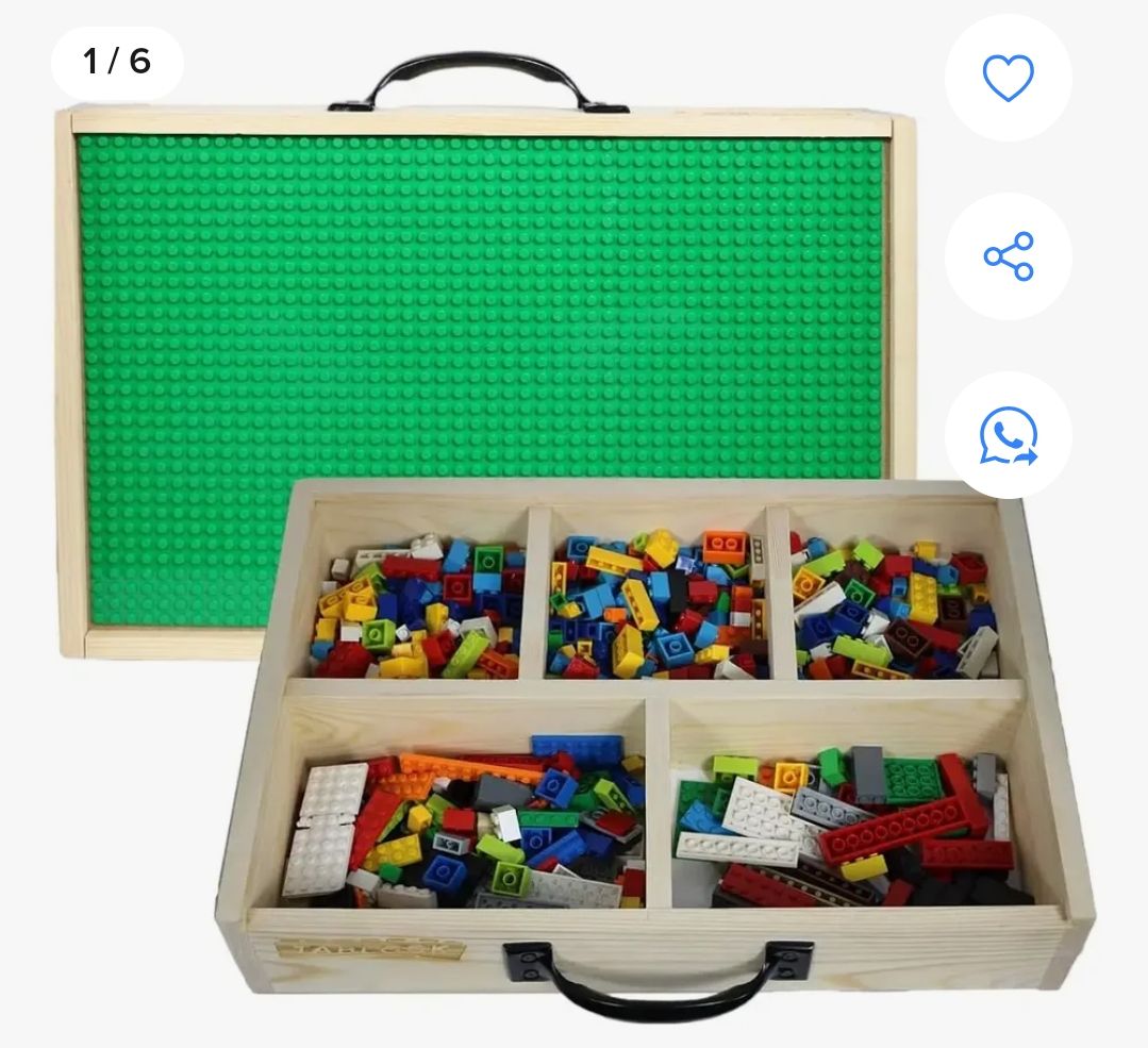 Caja De Madera Para Bloques De Construcción Lego Organizador