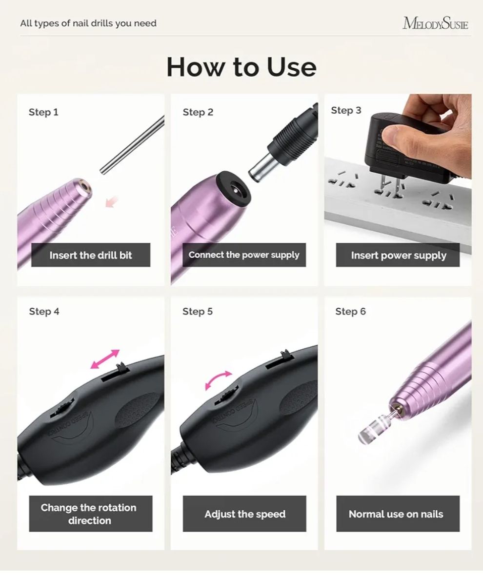 MelodySusie Portable Electric Nail Drill