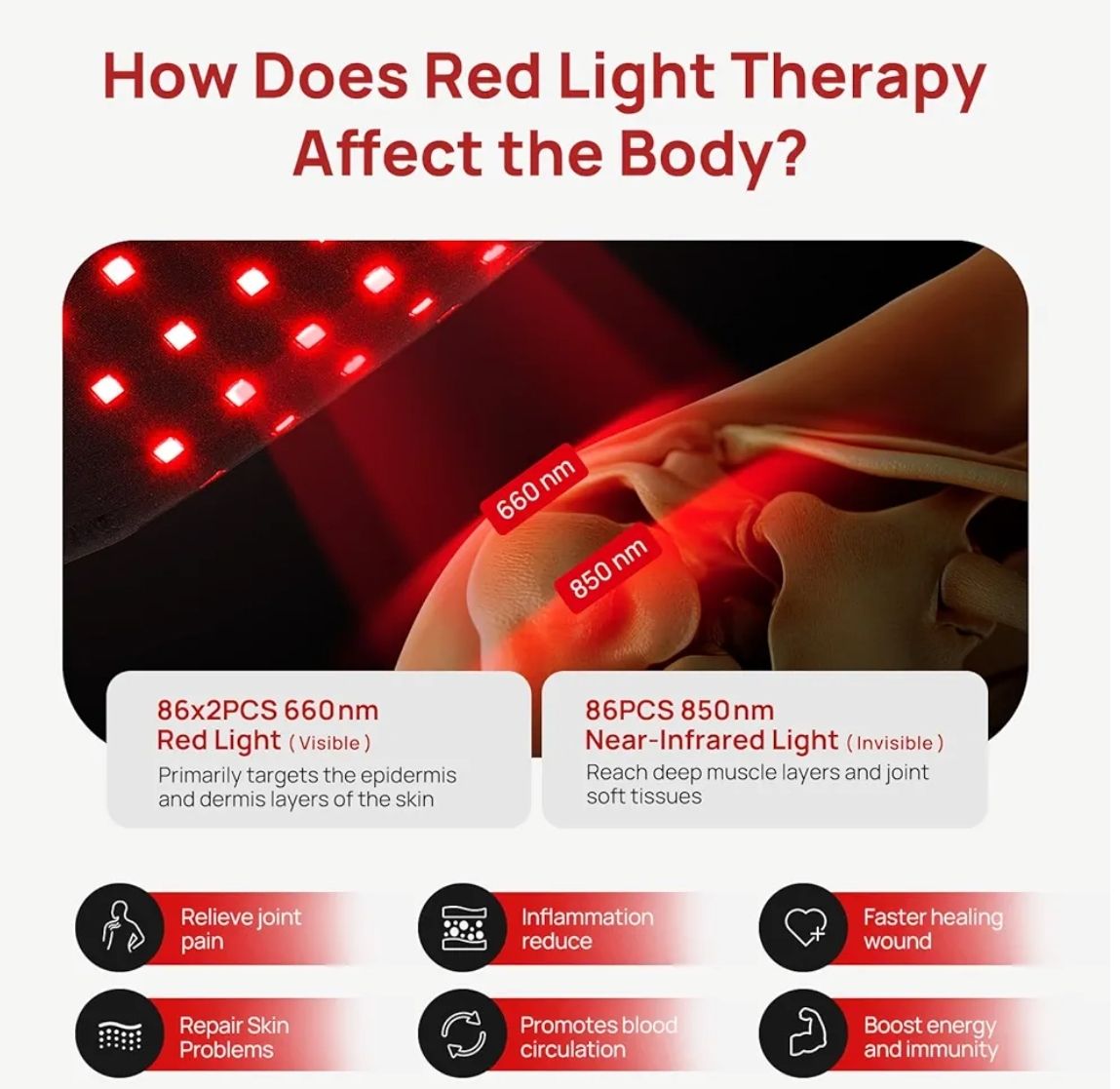 charmPilot Terapia de luz roja para hombrera