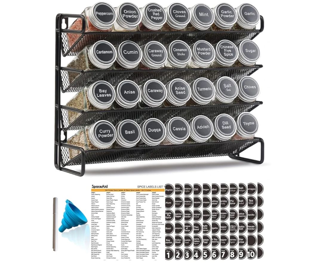 SpaceAid - Organizador de especias con 28 tarros