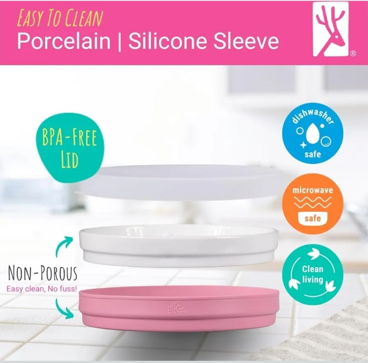 Elk Platos blancos de porcelana