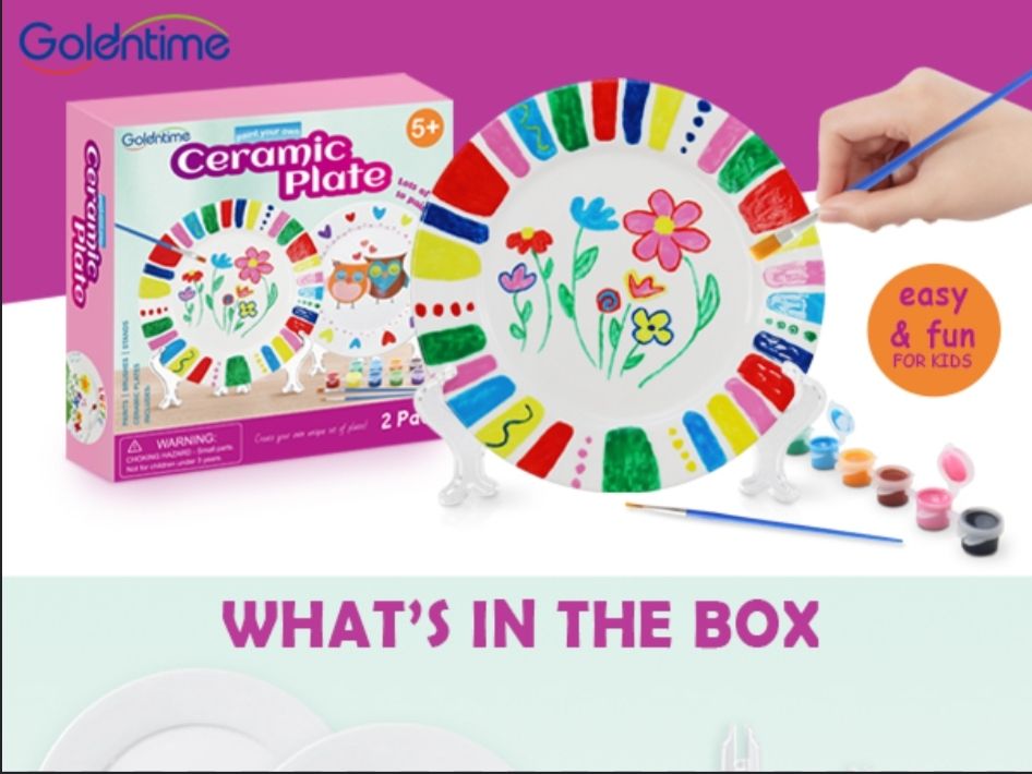 goldentime Kit de pintura de placa de cerámica