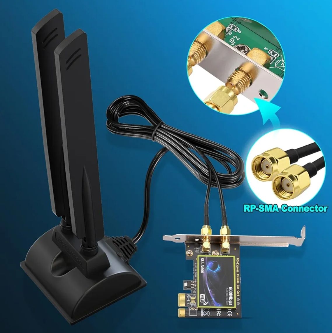 Eightwood Antena WiFi 6E Tri-Band
