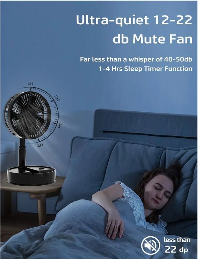 UN UNITEDTIME Ventilador plegable con control remoto,