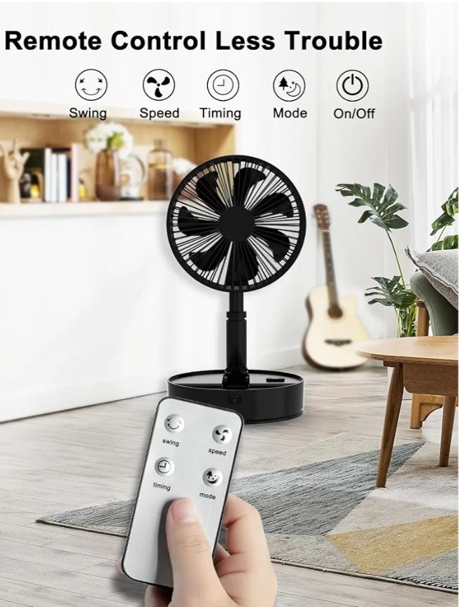 UN UNITEDTIME Ventilador plegable con control remoto,