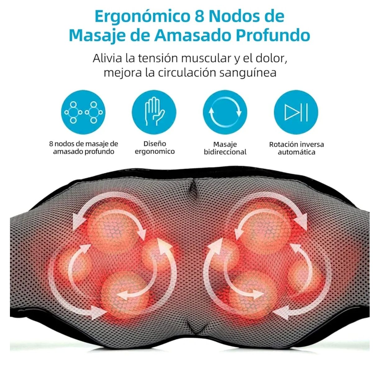 Shiatsu Masajeador de espalda y cuello con calor
