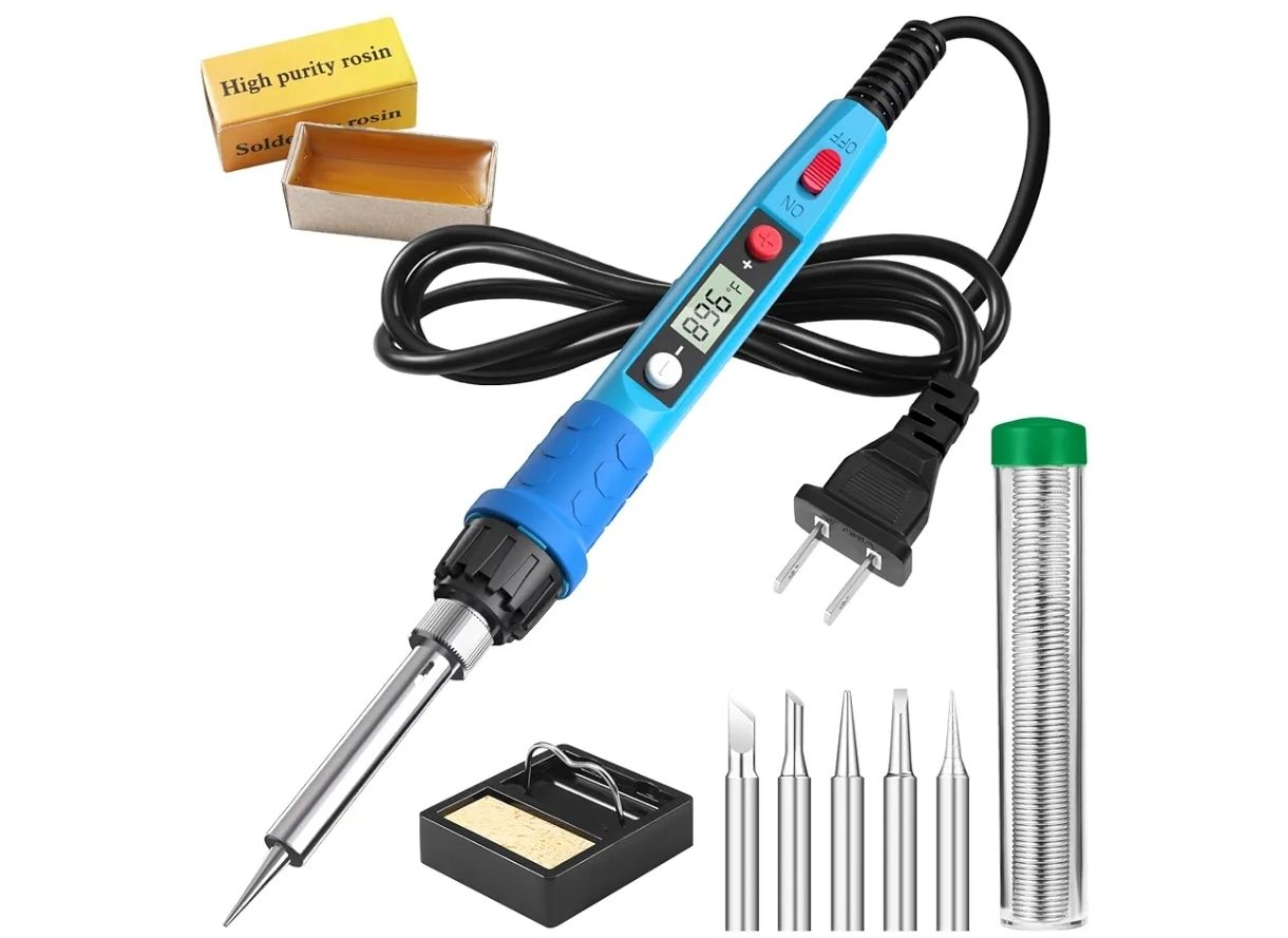 Q-MING Soldador de Hierro 80 W 110 V LCD Digital