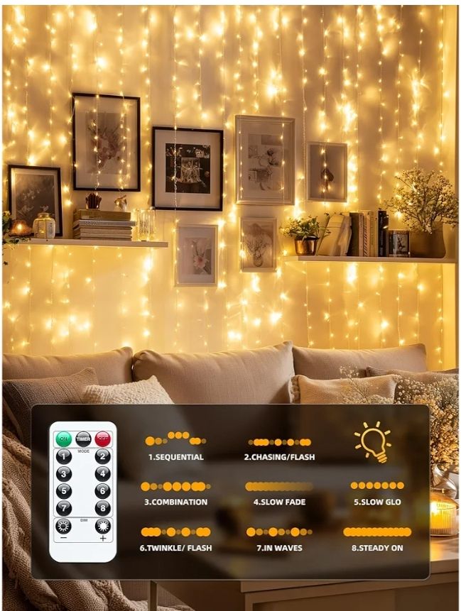 Brightown 300 luces LED de cortina de hadas