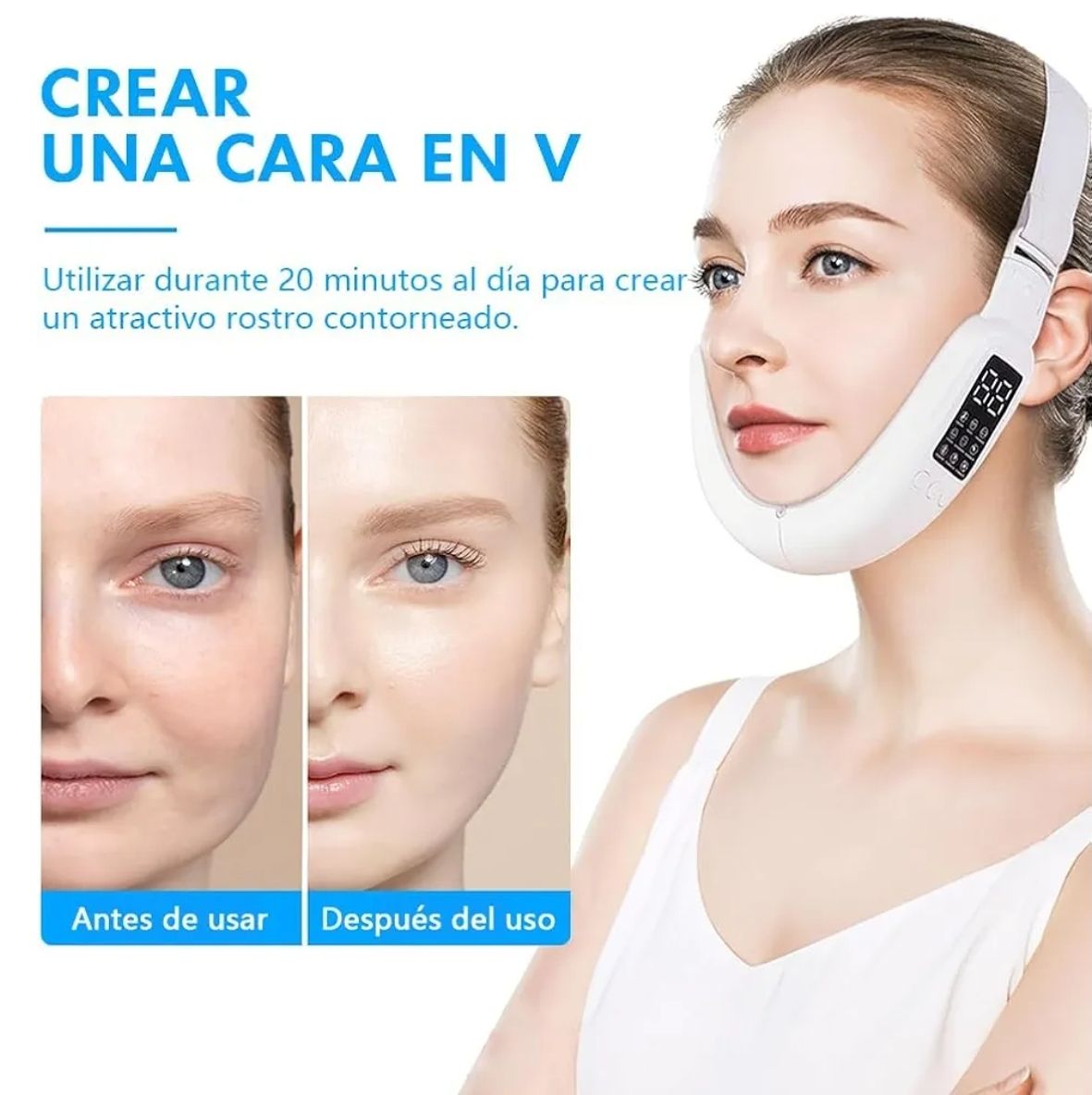 Masajeador Facial Eliminador de Papada, Microcorriente