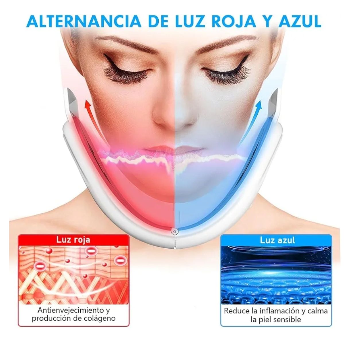 Masajeador Facial Eliminador de Papada, Microcorriente