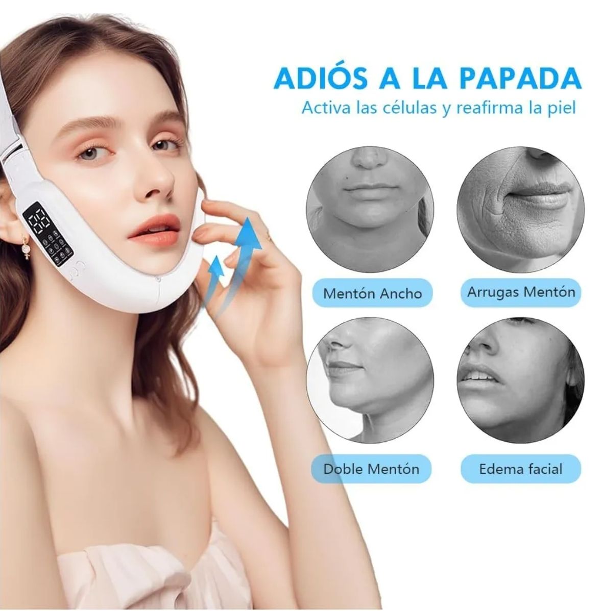 Masajeador Facial Eliminador de Papada, Microcorriente