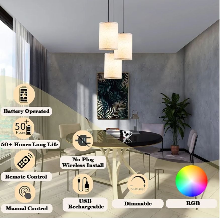 Luz Colgante Operada por Batería con Control Remoto