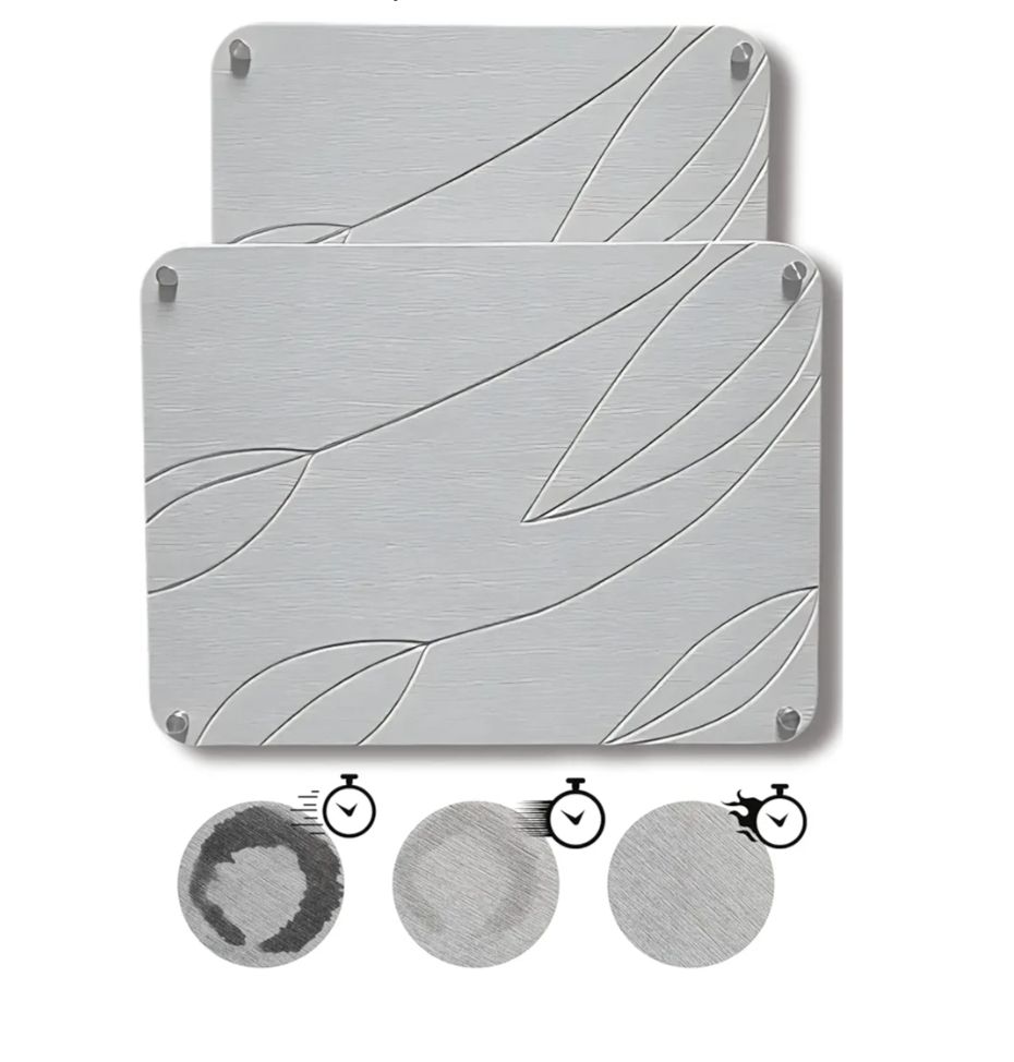 2 alfombrillas de secado de platos de piedra