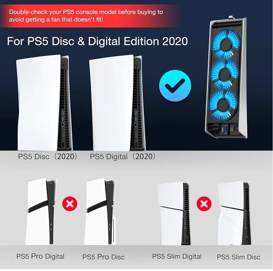 JUSPRO - Ventilador de enfriamiento para accesorios de PS5
