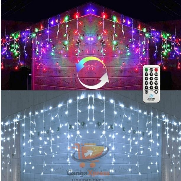 Luces de carámbano de Navidad, 2 en 1