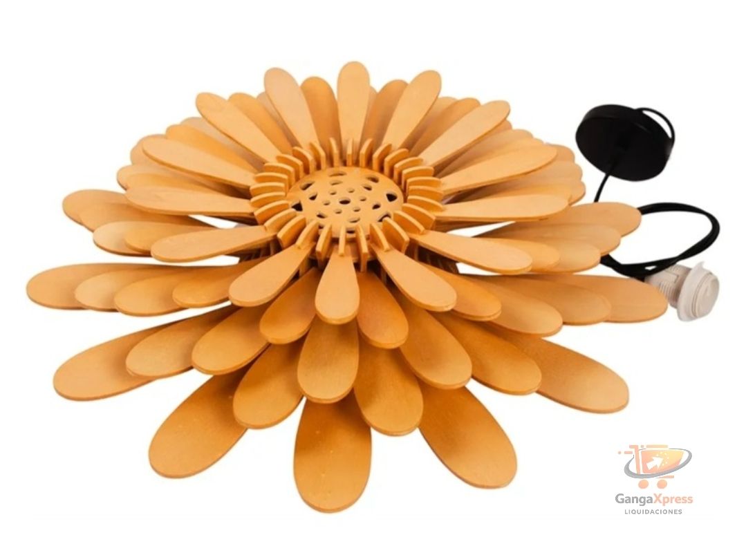 Lámpara de madera de flores