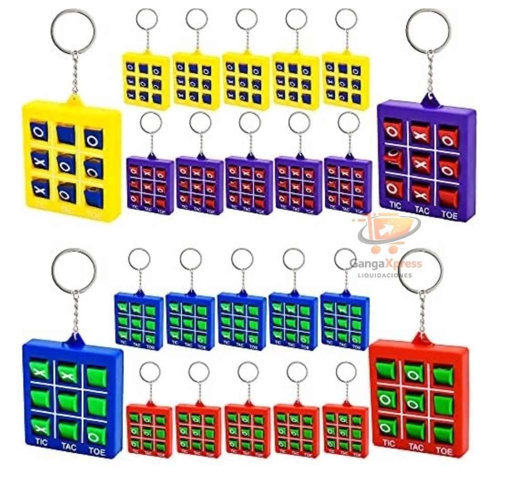 Paquete de 24 llaveros Tic-Tac-Toe Tic-Tac-Toe