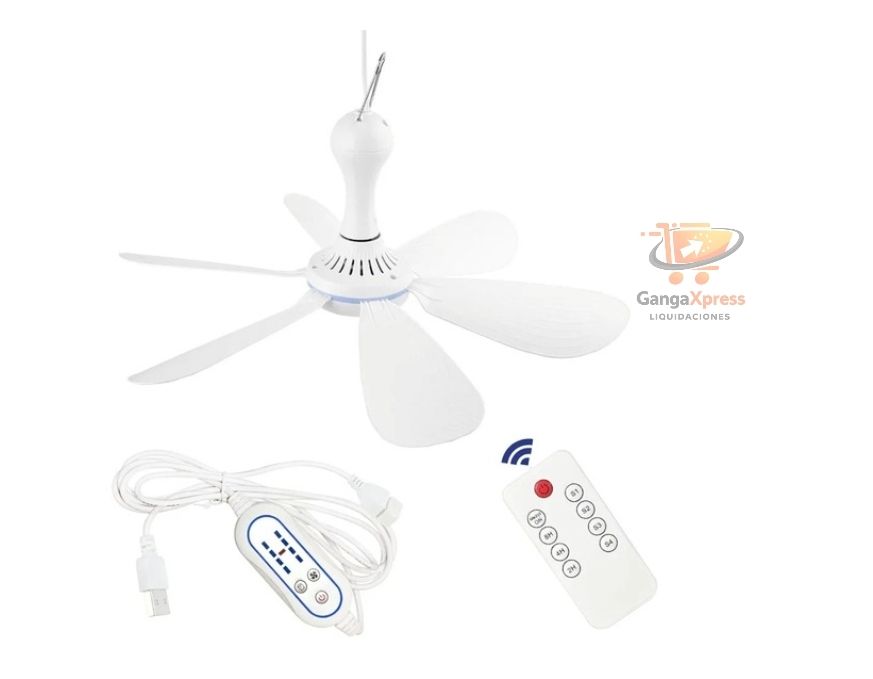 Ventilador de techo silencioso con USB y control remoto 