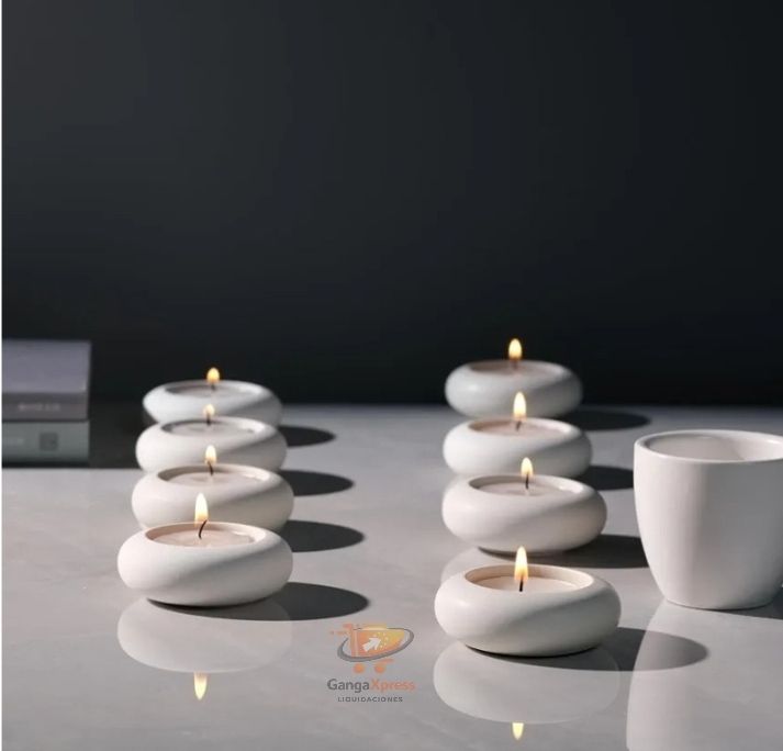 Juego de 8 portavelas decorativos