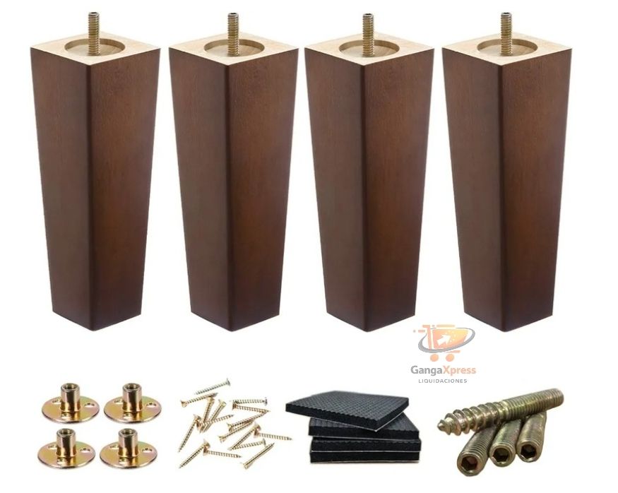 Patas de madera para muebles 8 pulgadas