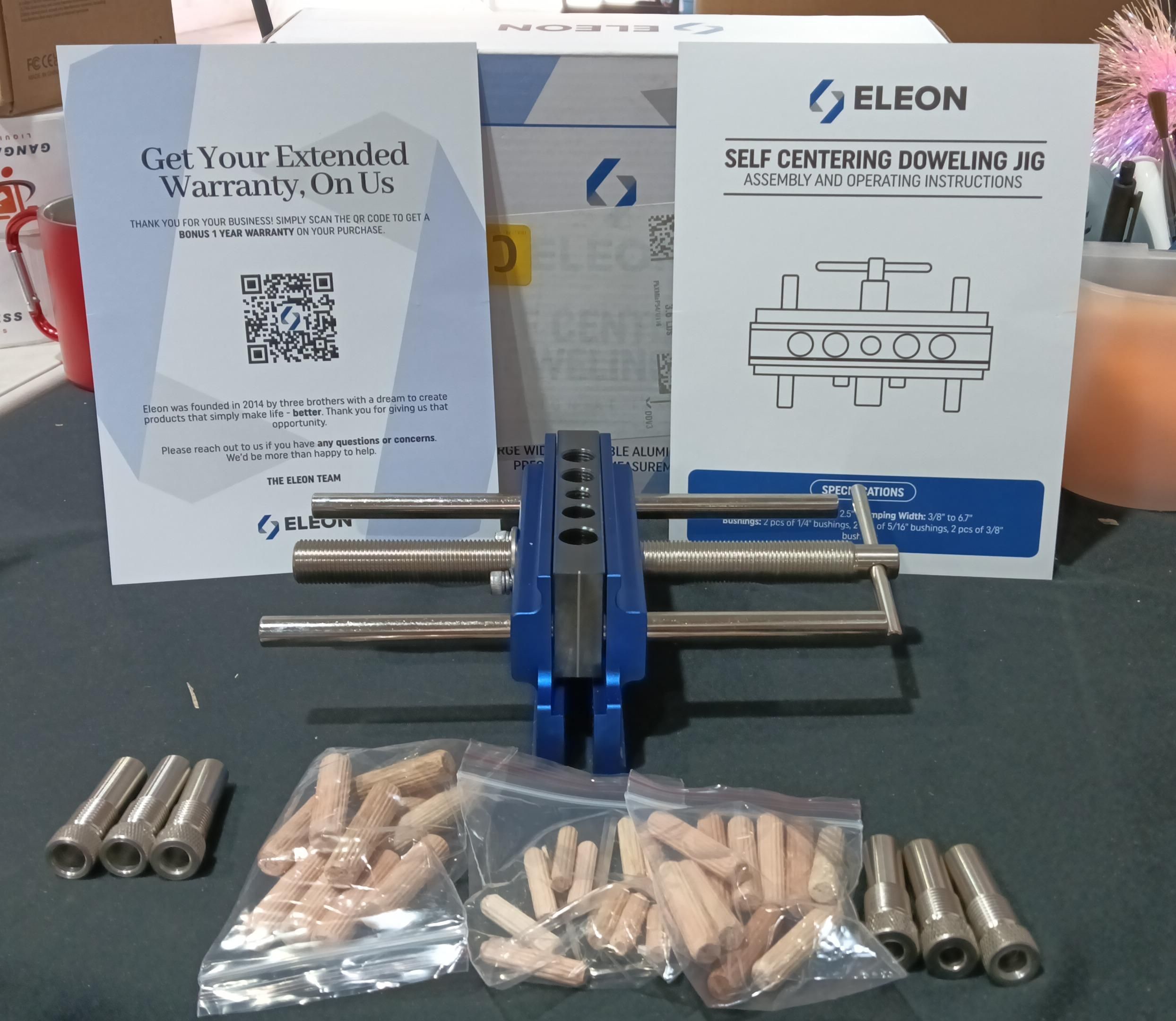 Eleon - Plantilla de clavija autocentrante con mandíbulas alargadas y abrazadera extra ancha