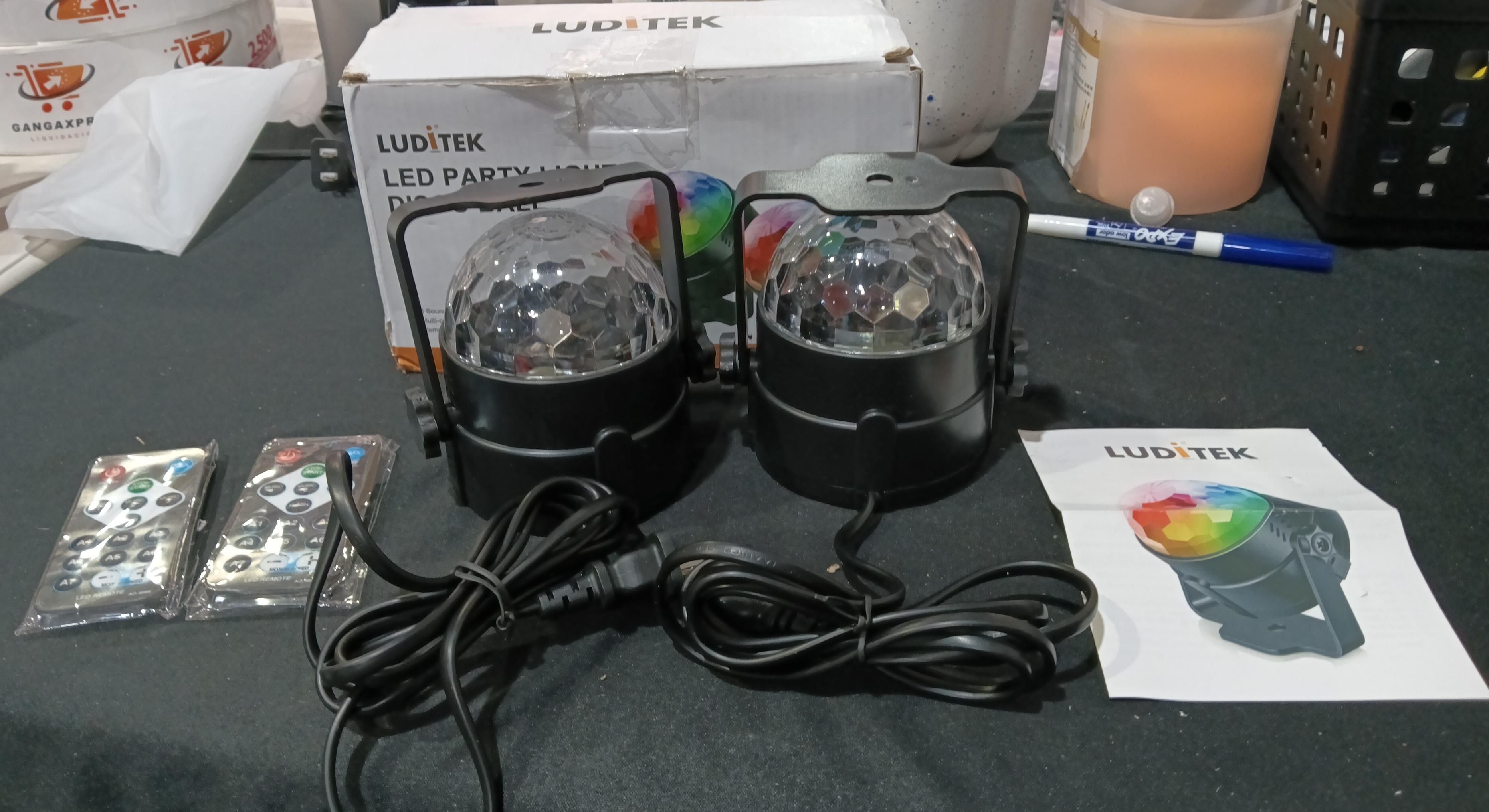 Pack de 2 luces para fiesta activadas por sonido con control remoto