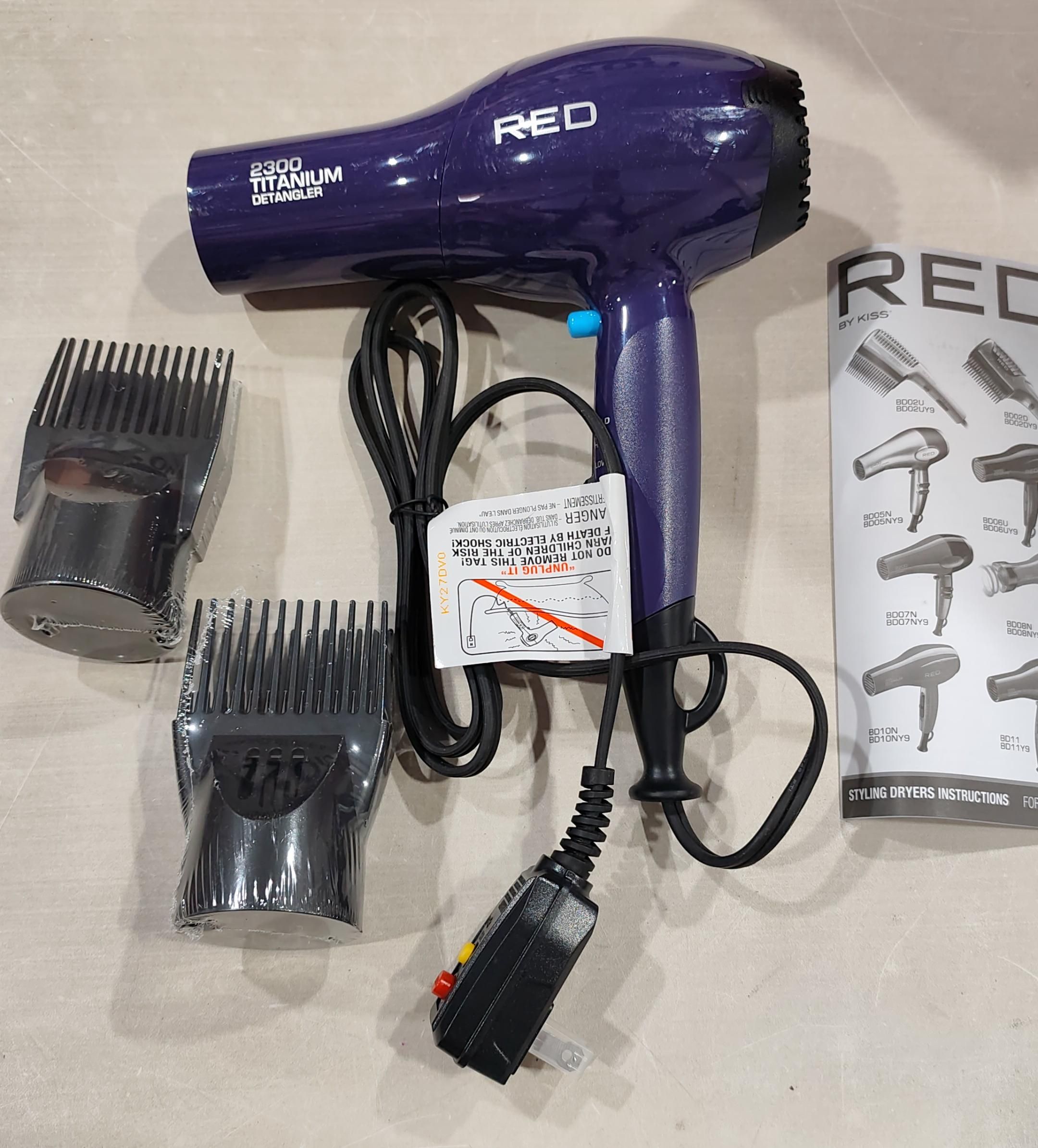 Secadora para cabello Red by Kiss Titanium 