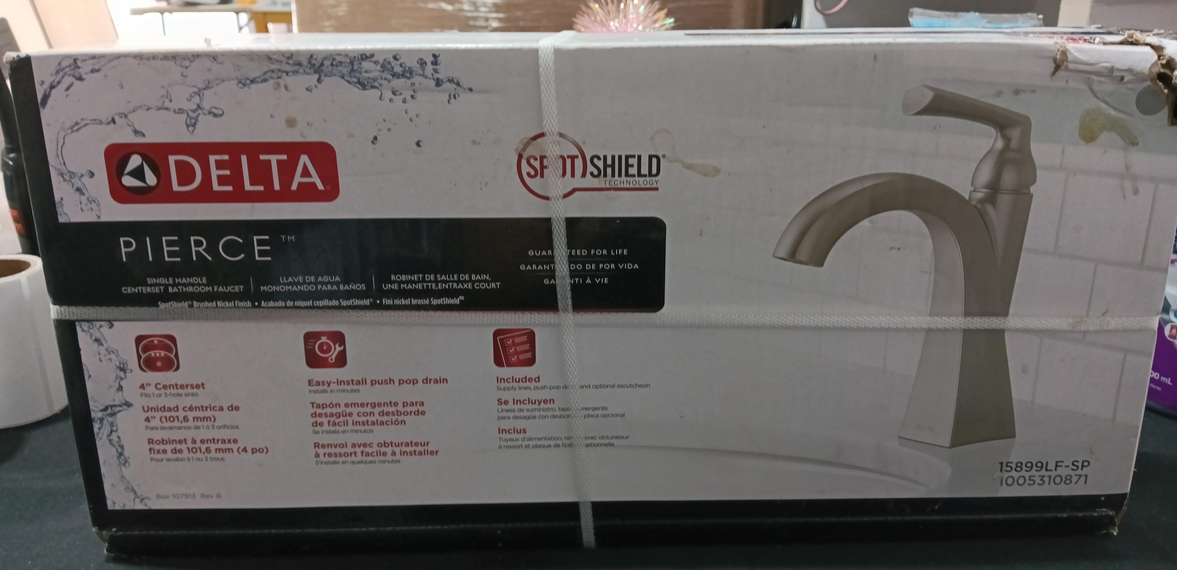 Llave de combinación de una manija en niquelado cepillado SpotShield