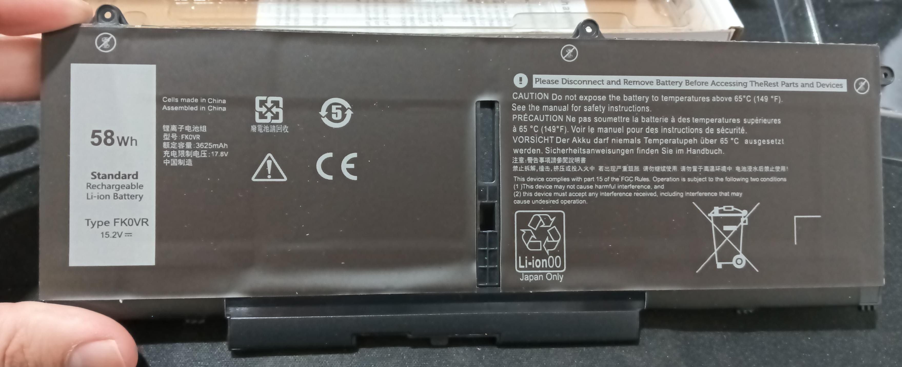 Batería para laptop tipo FkOvr