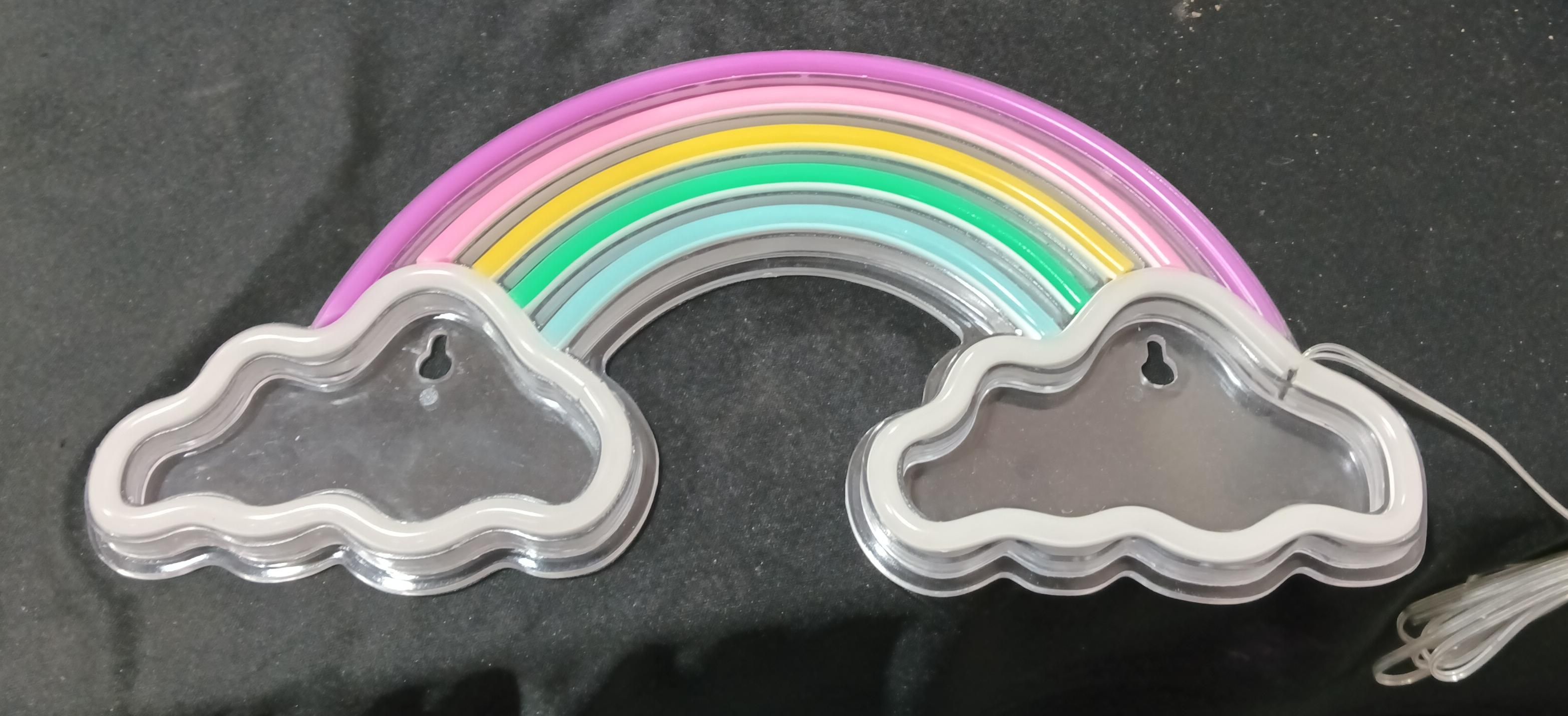 YSMNDE - Letrero de neón de nubes de arco iris