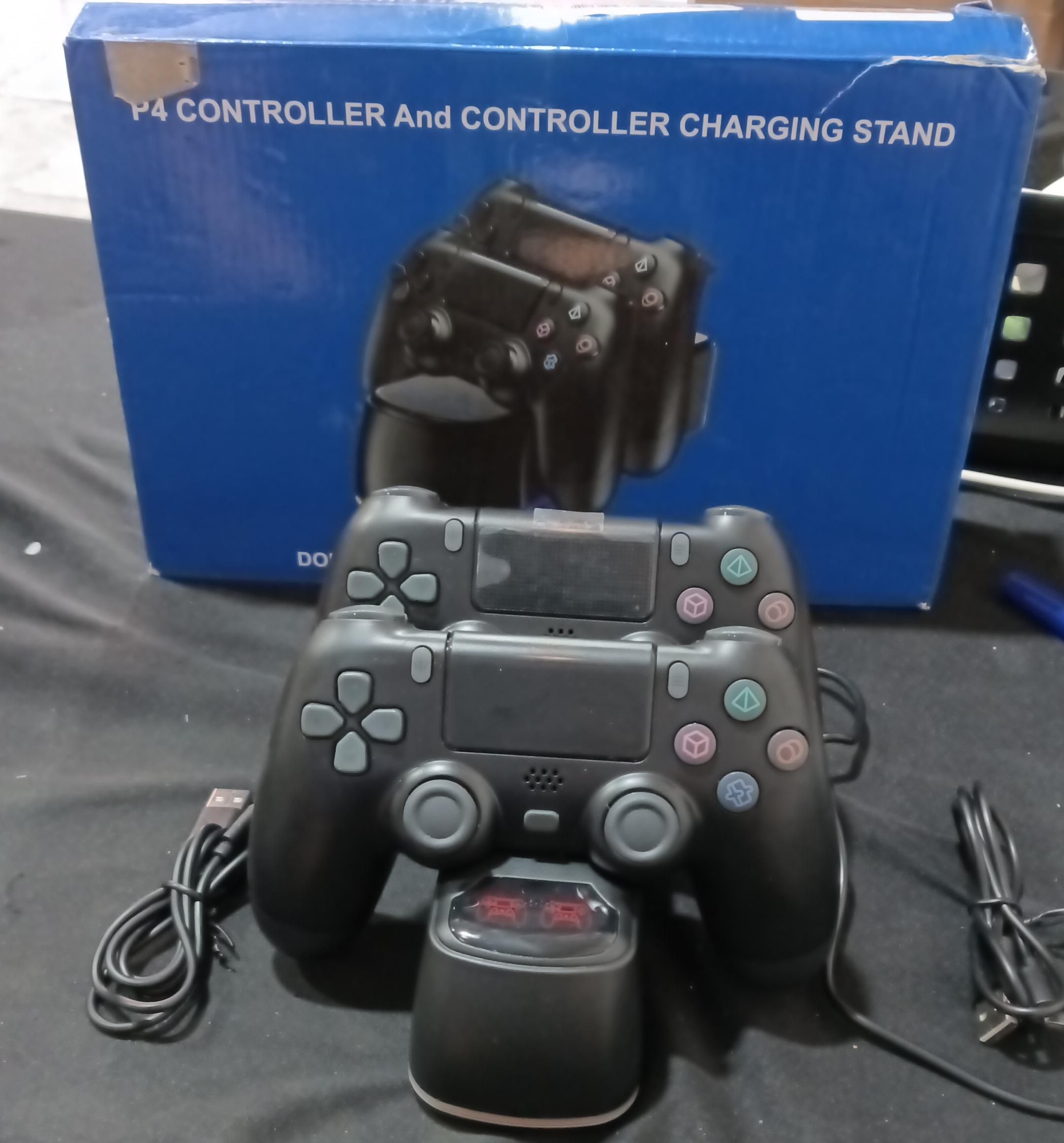 Paquete de 2 controles Fisherg con estación de carga para control de PS4