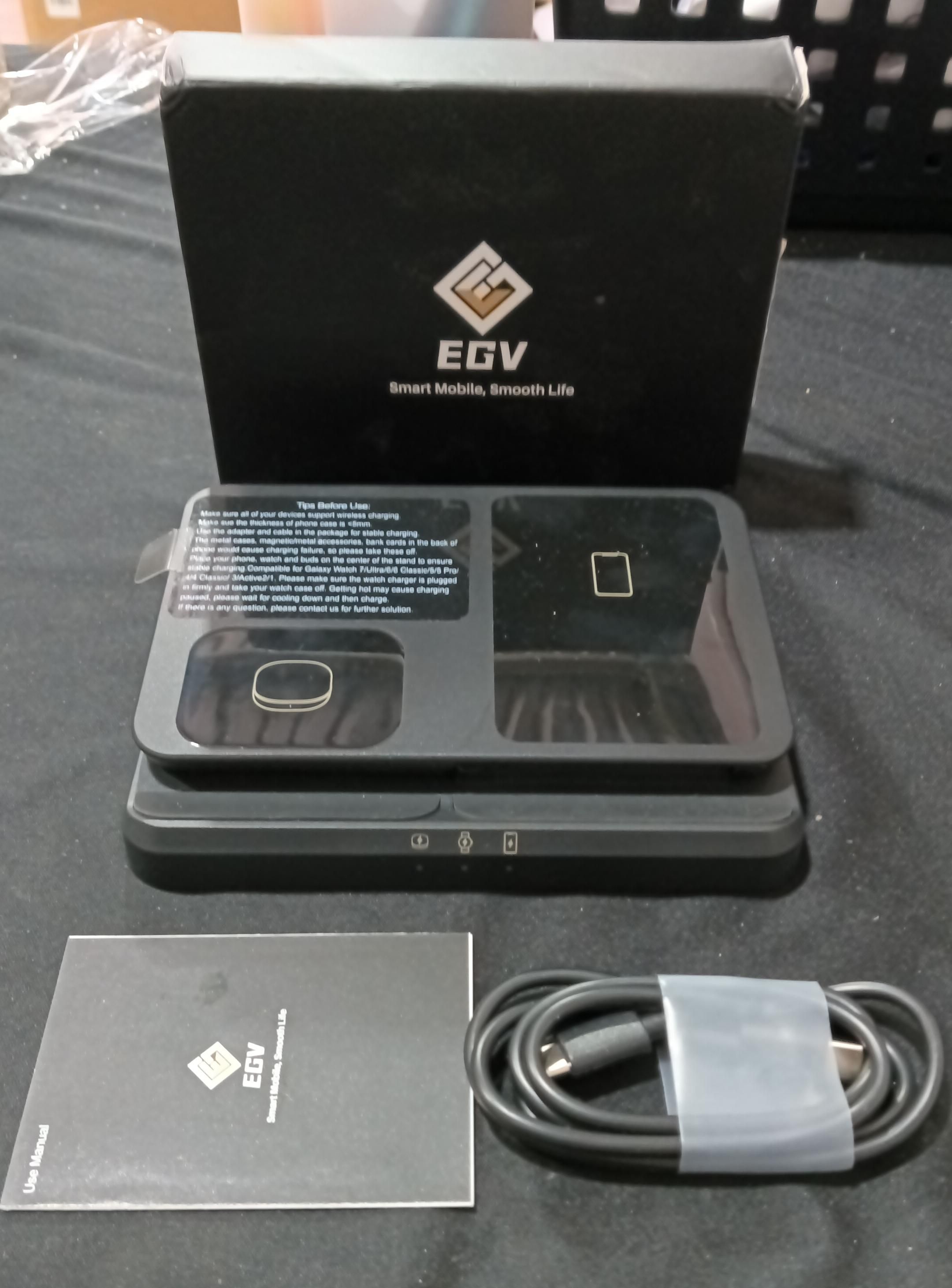 EGV Cargador inalámbrico para Samsung (Negro)