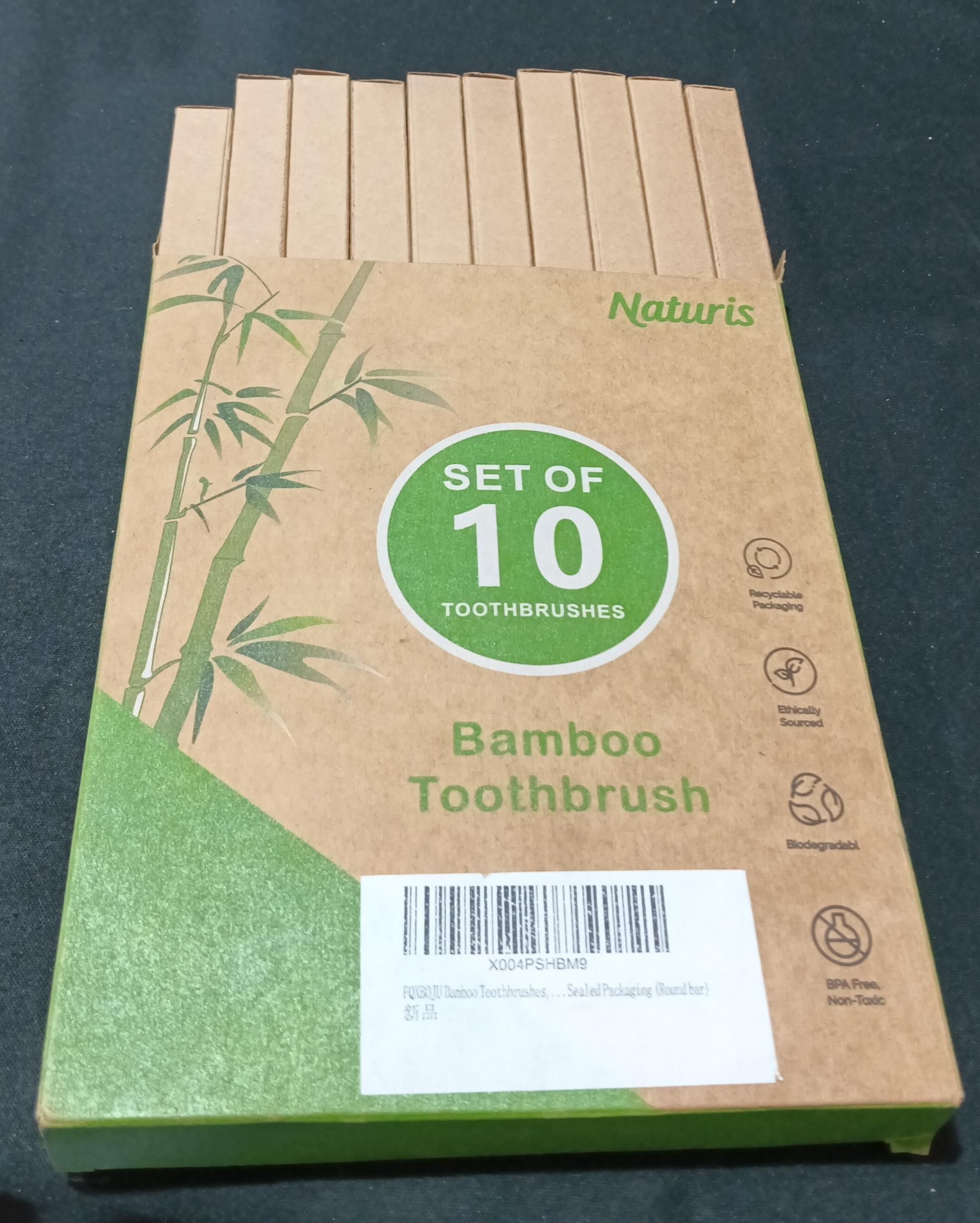 Cepillos de dientes de bambú, paquete de 10