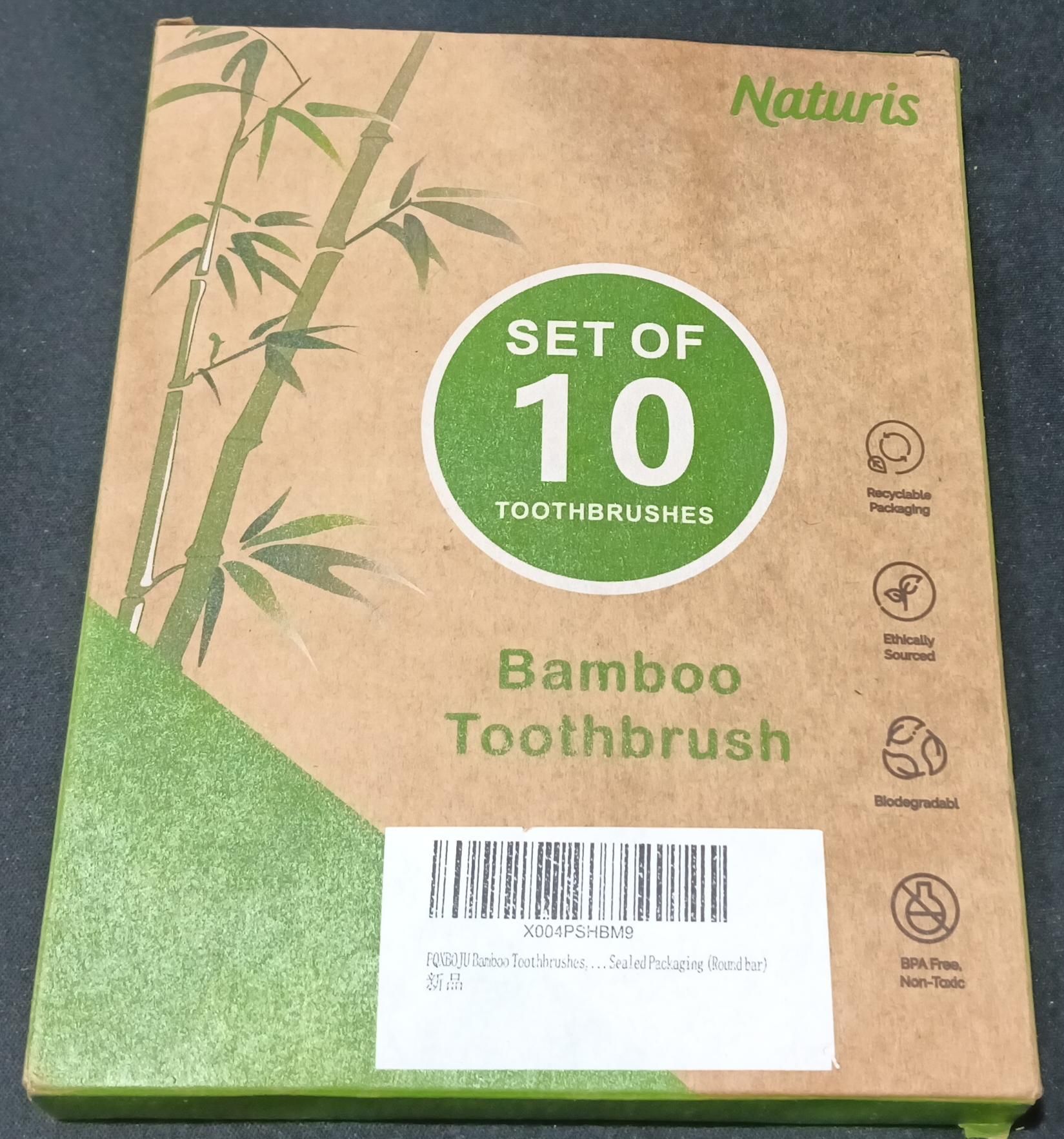 Cepillos de dientes de bambú, paquete de 10
