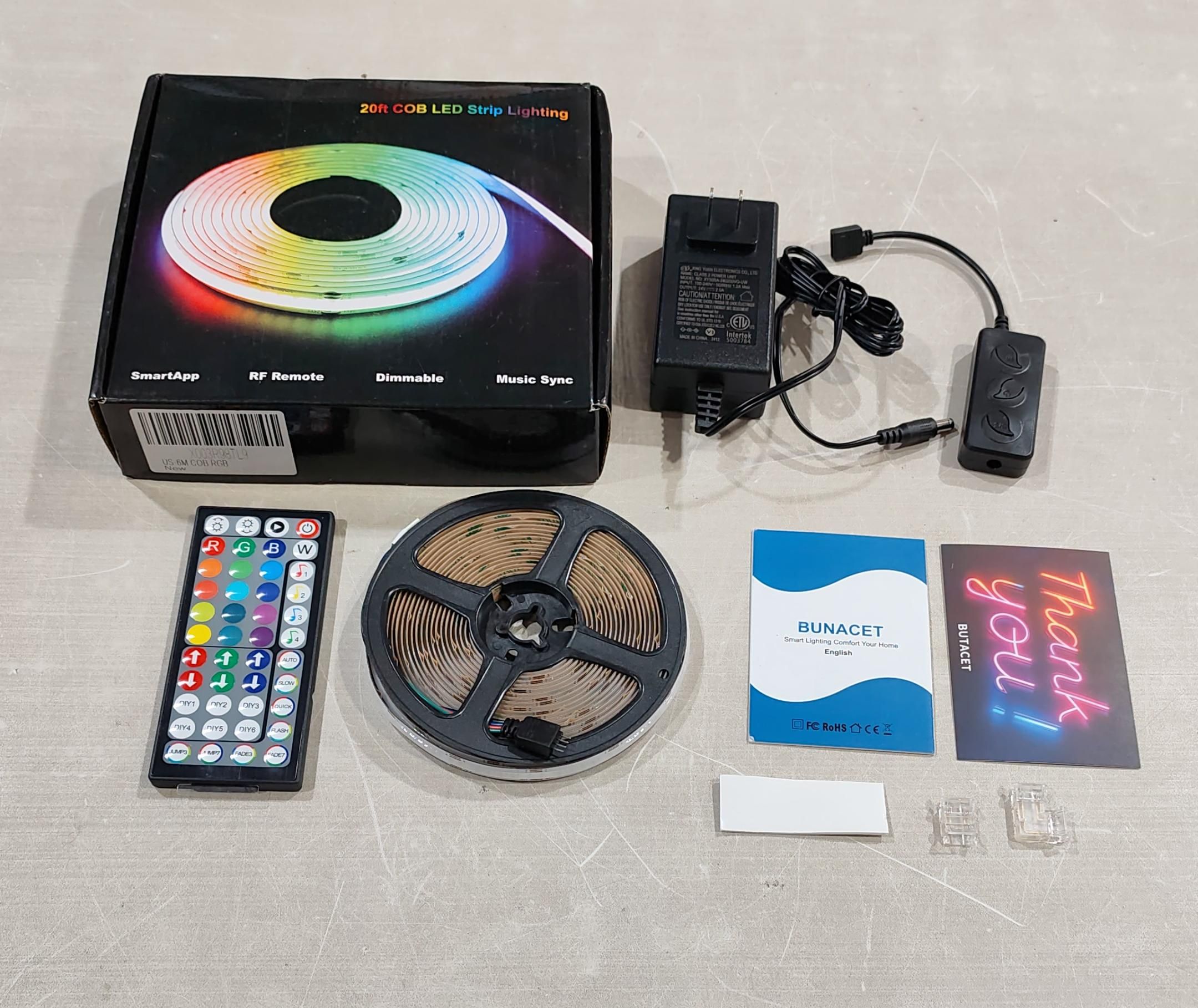 Tira de luces LED RGB brillantes de 20 pies