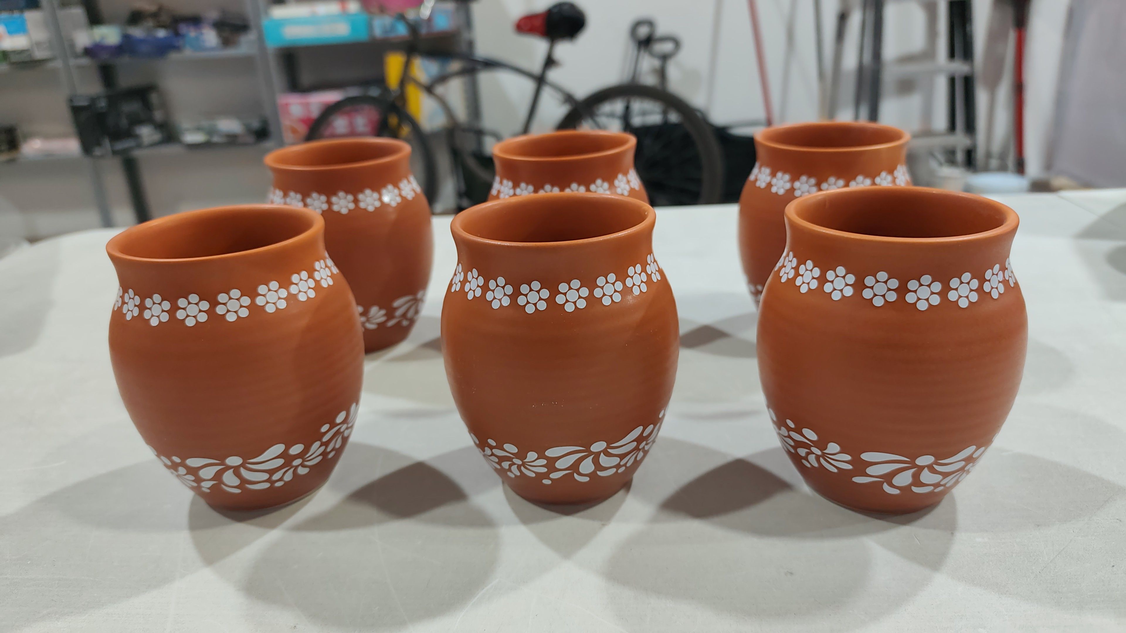 Jarrones pequeños de cerámica de estilo mexicano