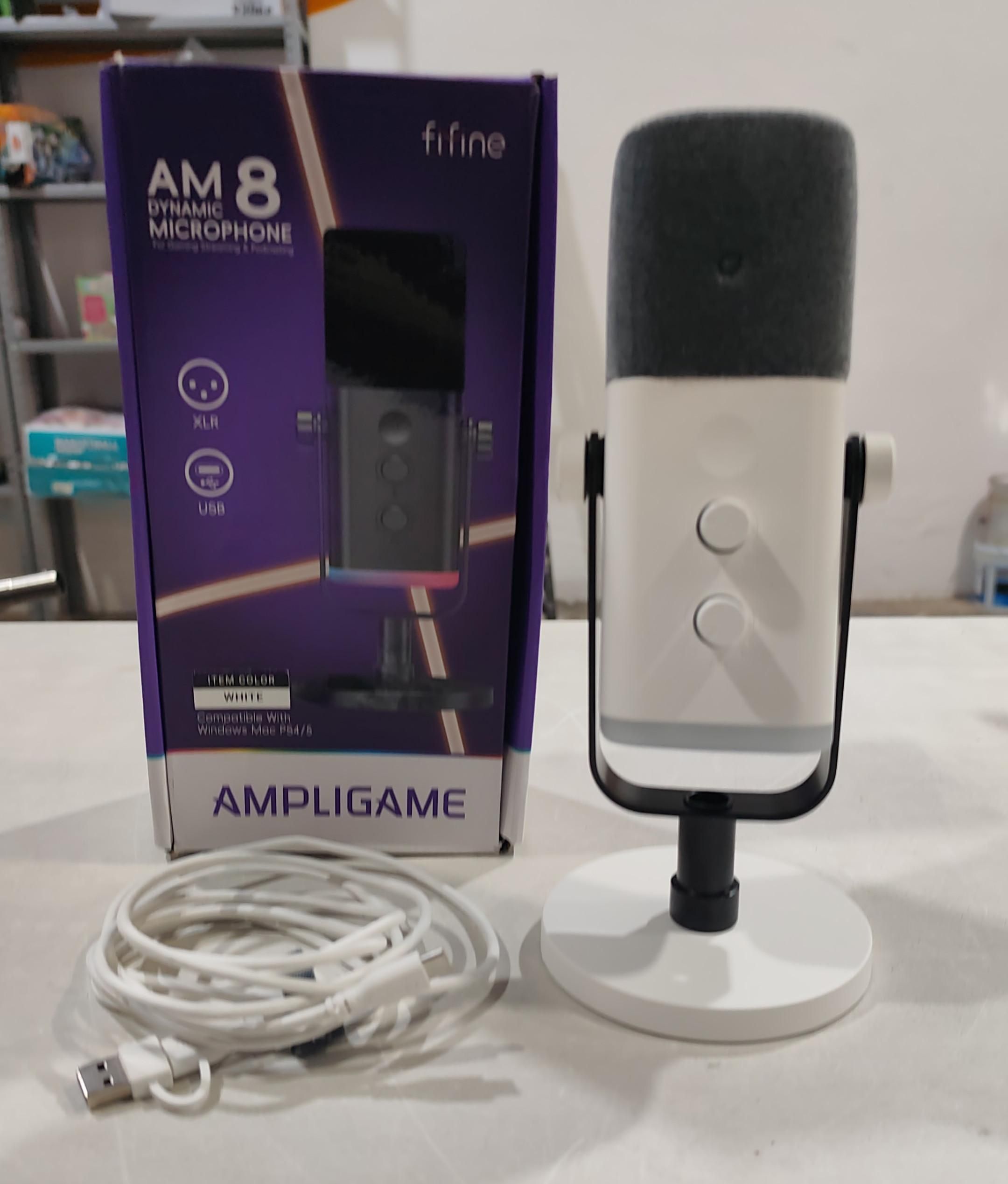 FIFINE Micrófono para Juegos XLR/USB